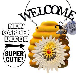 New Garden Decor Welcome Sign Decoration Honeybee Bee Honey Bee Accent Gardening
